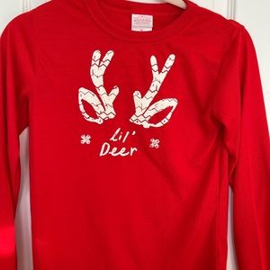 Red kids christmas pj shirt